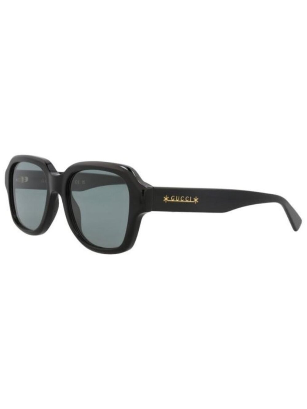 New Gucci Mens Square/Rectangle Black Black Smoke Fashion Designer Sunglasses